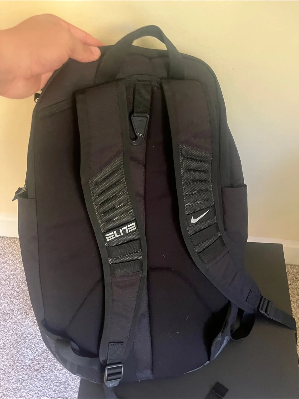 Nike Black Backpack with Reflective Silver Accents